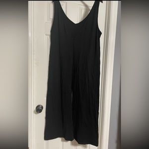 Lunya Organic Pima Romper in Black Size XL with Kangaroo Pockets Brand New